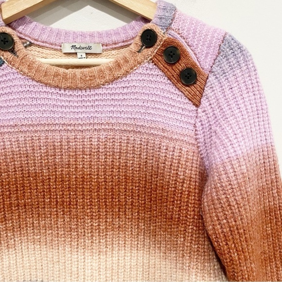 MADEWELL Space-Dyed Button-Shoulder Pullover Sweater Wool Alpaca Size Small - Picture 3 of 11